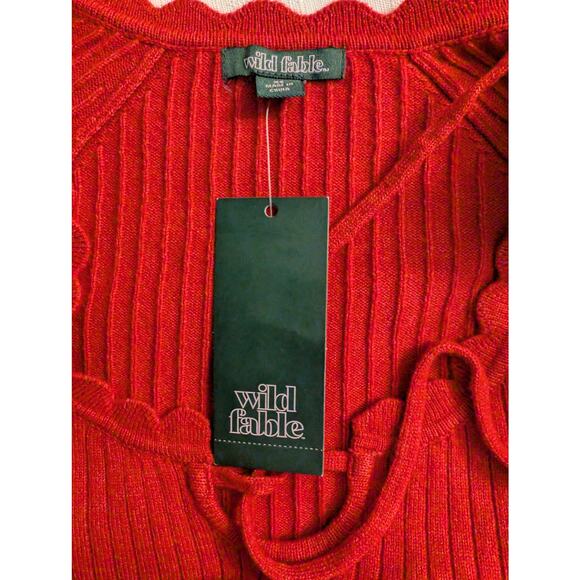 Wild Fable Red V Neck Sweater Dress - Picture 6 of 10